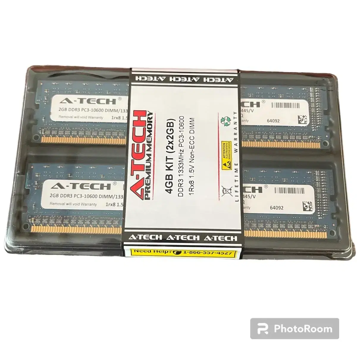 A-Tech RAM 2GB DDR3 1333MHz  1R x 8 2개